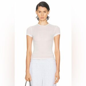 NWT SKIMS SHEER COTTON RIB CREWNECK STANDARD T-SHIRT